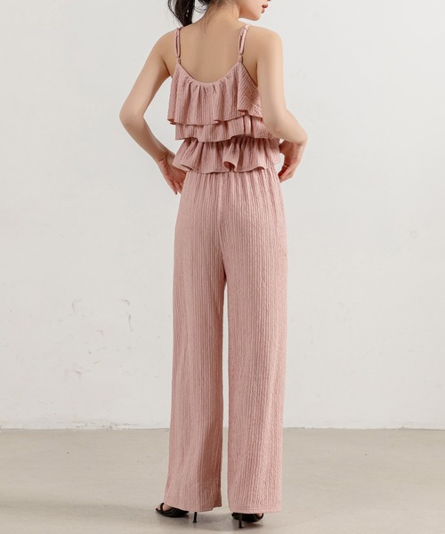 DAY CLOSET(デイ クローゼット)の「レディース ティアードフリルキャミ+ストレッチパンツセットアップ 上下2点セット(セットアップ・レディース・ブラック/ピンク/ベージュ/マスタード・FREE)」の20枚目の写真