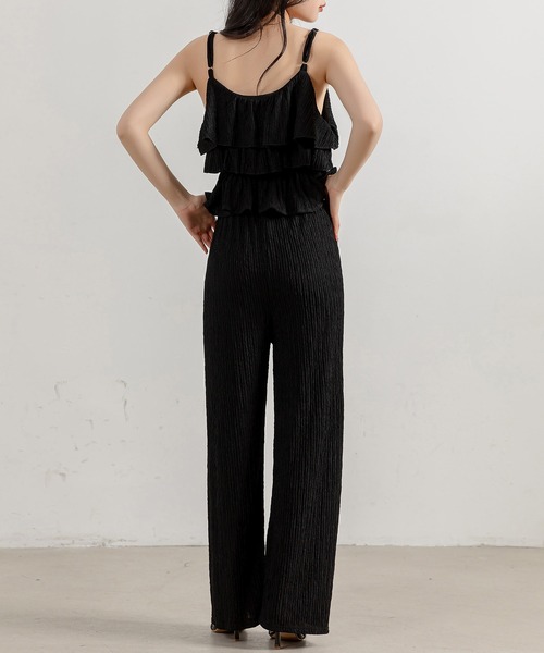 DAY CLOSET(デイ クローゼット)の「レディース ティアードフリルキャミ+ストレッチパンツセットアップ 上下2点セット(セットアップ・レディース・ブラック/ピンク/ベージュ/マスタード・FREE)」の12枚目の写真