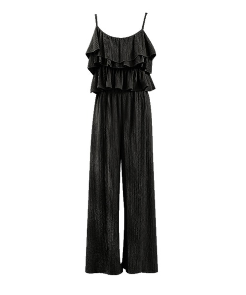 DAY CLOSET(デイ クローゼット)の「レディース ティアードフリルキャミ+ストレッチパンツセットアップ 上下2点セット(セットアップ・レディース・ブラック/ピンク/ベージュ/マスタード・FREE)」の7枚目の写真