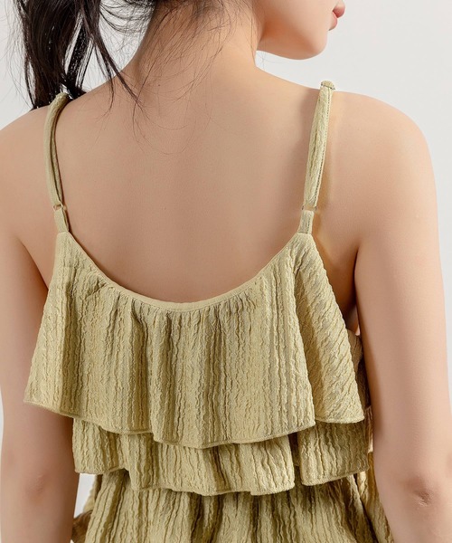 DAY CLOSET(デイ クローゼット)の「レディース ティアードフリルキャミ+ストレッチパンツセットアップ 上下2点セット(セットアップ・レディース・ブラック/ピンク/ベージュ/マスタード・FREE)」の14枚目の写真