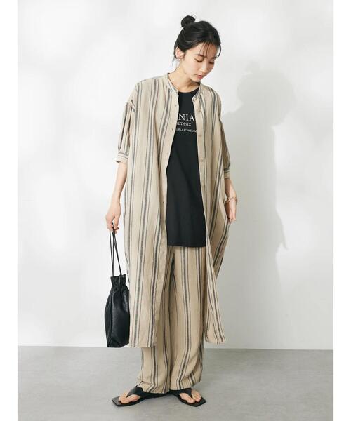 CRAFT STANDARD BOUTIQUE（クラフトスタンダードブティック）の「リネンレーヨンストライプワンピース（ワンピース・レディース・ベージュ系その他2/ブラウン系その他4・FREE）」の12枚目の写真
