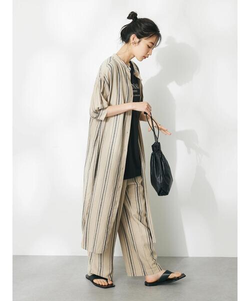 CRAFT STANDARD BOUTIQUE（クラフトスタンダードブティック）の「リネンレーヨンストライプワンピース（ワンピース・レディース・ベージュ系その他2/ブラウン系その他4・FREE）」の8枚目の写真