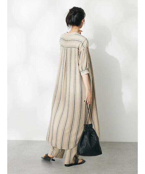 CRAFT STANDARD BOUTIQUE（クラフトスタンダードブティック）の「リネンレーヨンストライプワンピース（ワンピース・レディース・ベージュ系その他2/ブラウン系その他4・FREE）」の7枚目の写真