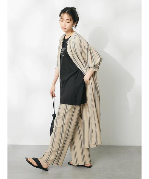 CRAFT STANDARD BOUTIQUE（クラフトスタンダードブティック）の「リネンレーヨンストライプワンピース（ワンピース・レディース・ベージュ系その他2/ブラウン系その他4・FREE）」の5枚目の写真
