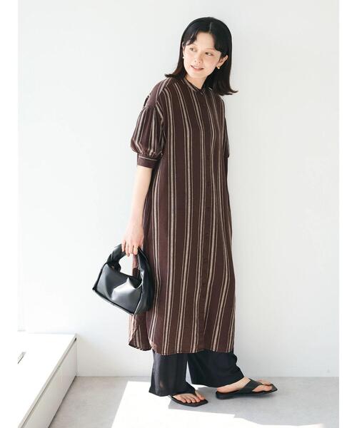 CRAFT STANDARD BOUTIQUE（クラフトスタンダードブティック）の「リネンレーヨンストライプワンピース（ワンピース・レディース・ベージュ系その他2/ブラウン系その他4・FREE）」の15枚目の写真