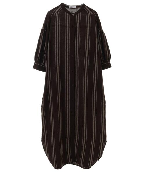 CRAFT STANDARD BOUTIQUE（クラフトスタンダードブティック）の「リネンレーヨンストライプワンピース（ワンピース・レディース・ベージュ系その他2/ブラウン系その他4・FREE）」の19枚目の写真