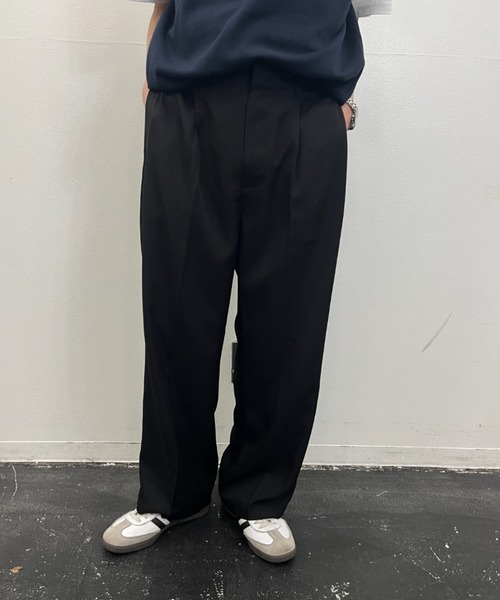 BrokenBase タックワイドスラックス BB1259 ブラック L セールタックワイドスラックス（スラックス）｜BROKEN BASE