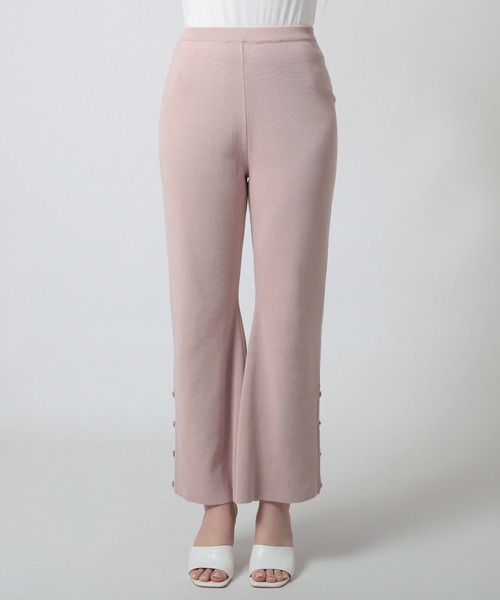 Julia Boutique(ジュリアブティック)の「シェルボタン付きフレアニットパンツ/24098(その他パンツ・レディース・ピンク/ホワイト/ブラック・ONE)」の22枚目の写真