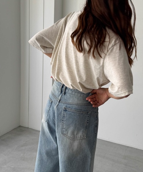 CANAL JEAN（キャナルジーン）の「El mar　THANKS半袖Tシャツ（Tシャツ/カットソー・レディース・オートミール/ネイビー/アイボリー・ONE SIZE）」の8枚目の写真