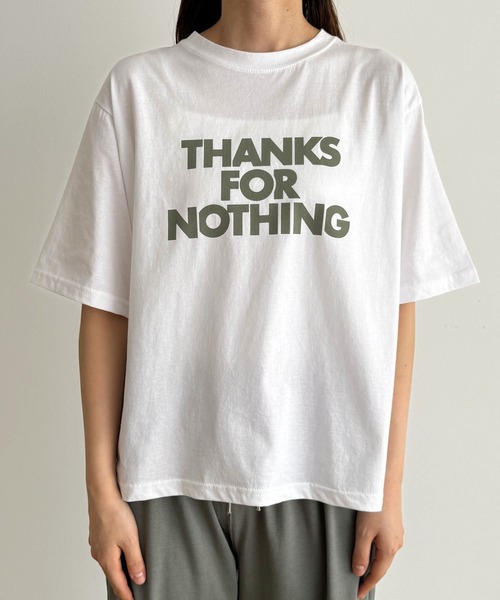 CANAL JEAN（キャナルジーン）の「El mar　THANKS半袖Tシャツ（Tシャツ/カットソー・レディース・オートミール/ネイビー/アイボリー・ONE SIZE）」の18枚目の写真