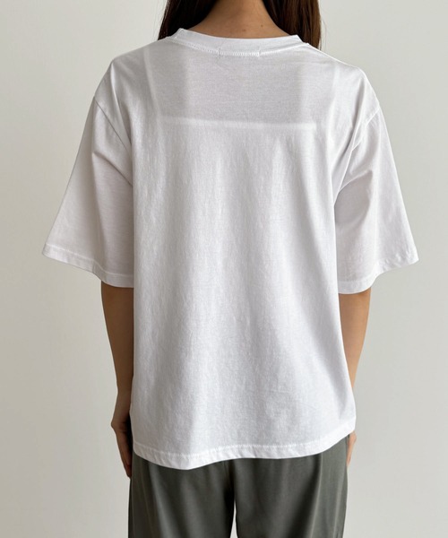 CANAL JEAN（キャナルジーン）の「El mar　THANKS半袖Tシャツ（Tシャツ/カットソー・レディース・オートミール/ネイビー/アイボリー・ONE SIZE）」の16枚目の写真