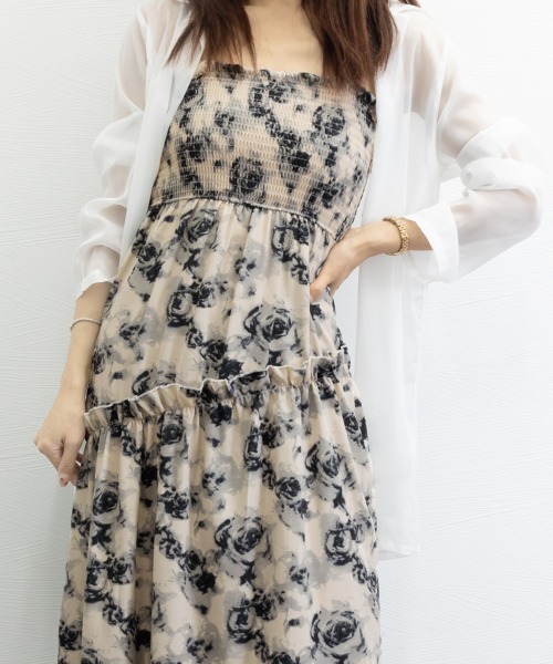 Miniministore(ミニミニストア)の「花柄 キャミワンピース 胸元シャーリング(ワンピース・レディース・マルチ・L/M/XL)」の17枚目の写真