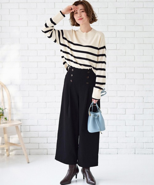 BELLUNA PLUS(ベルーナ)の「サラもち快適ビンテージワイドパンツ55丈(その他パンツ・レディース・ブラック/カーキ/ベージュ/アイボリー/ネイビー・X-LARGE/LARGE/MEDIUM/SMALL)」の13枚目の写真