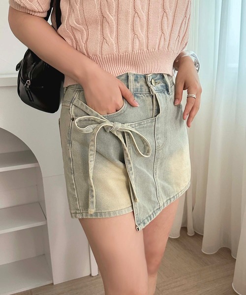 apres jour(アプレジュール)の「【apres jour mimi】アソートラップライクスカパン【ZOZOTOWN限定アイテム】(デニムパンツ・レディース・ブルー系その他/ベージュ系その他・X-LARGE/フリー)」の8枚目の写真