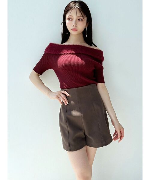 RESEXXY（リゼクシー）の「ハイウエストショートパンツ（その他パンツ・レディース・その他1/ブラウン/アイボリー/ブラック・FREE）」の5枚目の写真