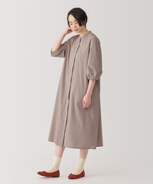 婦人　乾きやすいブロード　七分袖ワンピース
