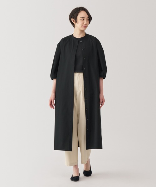 無印良品（ムジルシリョウヒン）の「婦人　乾きやすいブロード　七分袖ワンピース（ワンピース・レディース・ブラウン系/ブラック/ブラウン系1・S/XL/L/M）」の4枚目の写真