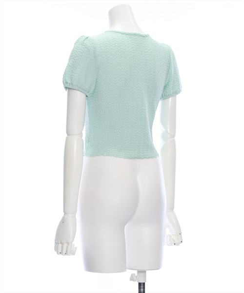 clear（クリア）の「フロントリボンメローカットソートップス（Tシャツ/カットソー・レディース・ミント/ブラック/アイボリー・F）」の8枚目の写真