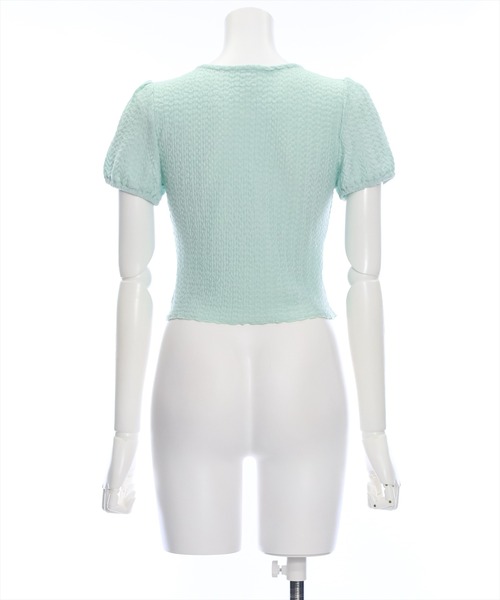 clear（クリア）の「フロントリボンメローカットソートップス（Tシャツ/カットソー・レディース・ミント/ブラック/アイボリー・F）」の7枚目の写真