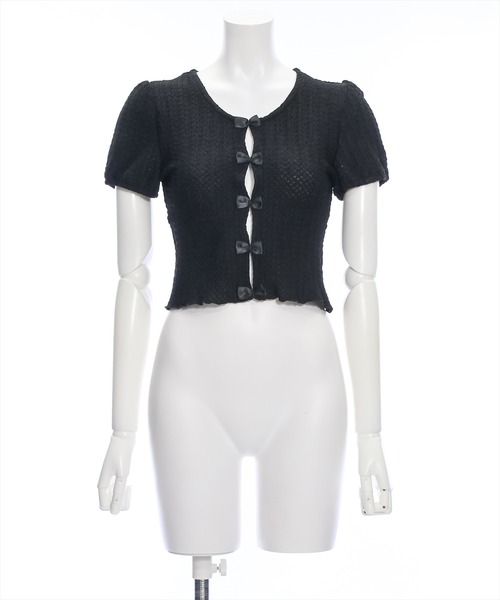 clear（クリア）の「フロントリボンメローカットソートップス（Tシャツ/カットソー・レディース・ミント/ブラック/アイボリー・F）」の17枚目の写真