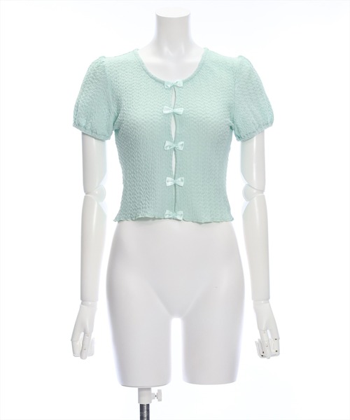 clear（クリア）の「フロントリボンメローカットソートップス（Tシャツ/カットソー・レディース・ミント/ブラック/アイボリー・F）」の19枚目の写真