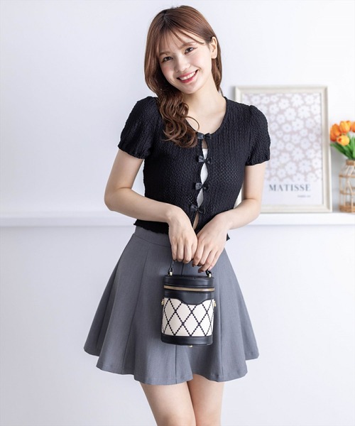 clear（クリア）の「フロントリボンメローカットソートップス（Tシャツ/カットソー・レディース・ミント/ブラック/アイボリー・F）」の15枚目の写真