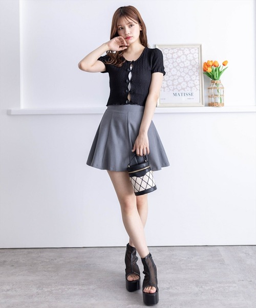 clear（クリア）の「フロントリボンメローカットソートップス（Tシャツ/カットソー・レディース・ミント/ブラック/アイボリー・F）」の16枚目の写真