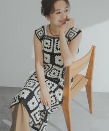 URBAN RESEARCH DOORS | パッチワーククロシェニットワンピース(ワンピース)