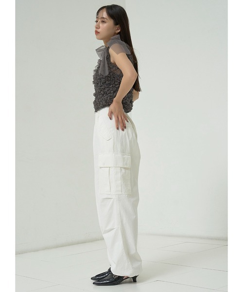 SNIDEL(スナイデル)の「ミリタリーパンツ(カーゴパンツ・レディース・カーキ/チャコールグレー/ホワイト・1/0)」の5枚目の写真