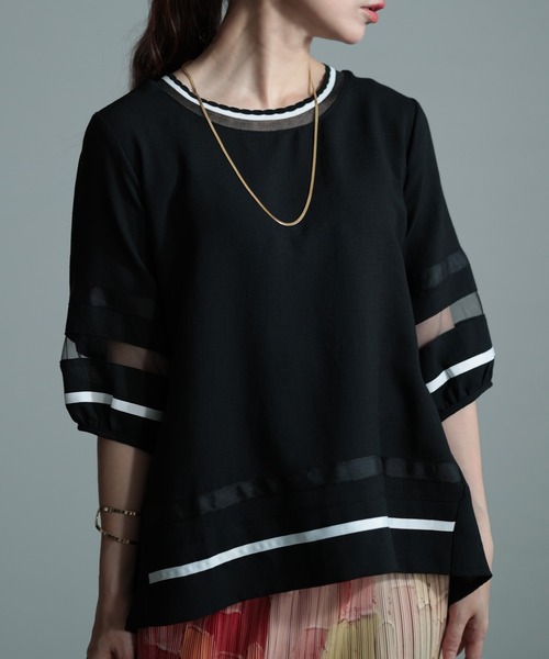 Sawa a la mode(サワアラモード)の「ライン柄プルオーバー(Tシャツ/カットソー・レディース・ブラック/ブルー/ベージュ・FREE)」の2枚目の写真