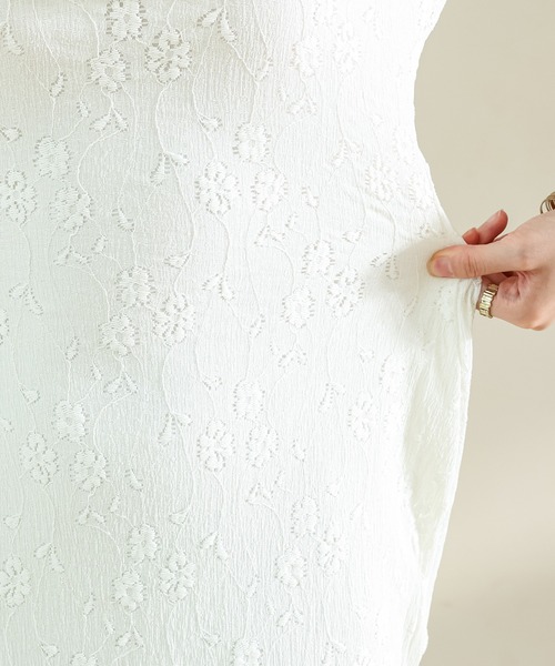 Lace Ladies(レースレディース)の「カットアウト パフスリーブ 総レース マーメイド フリル ワンピース(ワンピース・レディース・ブラック/アイボリー・S/FREE)」の3枚目の写真