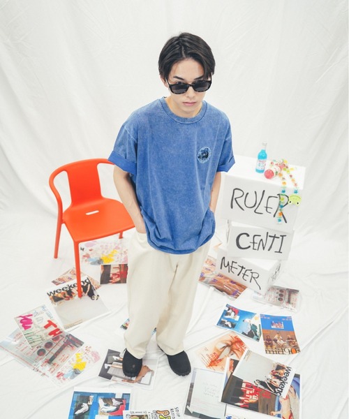 centimeter(センチメーター)の「pigment circle logo tee(Tシャツ/カットソー・メンズ・ブルー/ブラック/ホワイト・MEDIUM/LARGE/X-LARGE)」の4枚目の写真