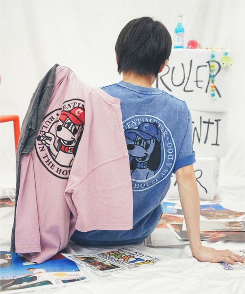 centimeter(センチメーター)の「pigment circle logo tee(Tシャツ/カットソー・メンズ・ブルー/ブラック/ホワイト・MEDIUM/LARGE/X-LARGE)」の7枚目の写真