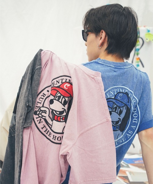 centimeter(センチメーター)の「pigment circle logo tee(Tシャツ/カットソー・メンズ・ブルー/ブラック/ホワイト・MEDIUM/LARGE/X-LARGE)」の8枚目の写真