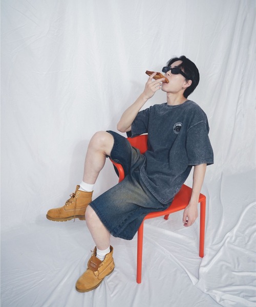 centimeter(センチメーター)の「pigment circle logo tee(Tシャツ/カットソー・メンズ・ブルー/ブラック/ホワイト・MEDIUM/LARGE/X-LARGE)」の11枚目の写真