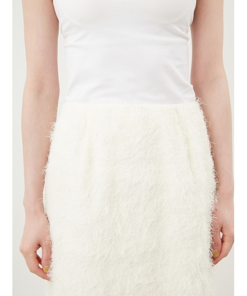 Mila Owen(ミラオーウェン)の「後ゴムフリンジジャカードストレートスカート(スカート・レディース・ブラック/グリーン/ホワイト・1/0)」の8枚目の写真