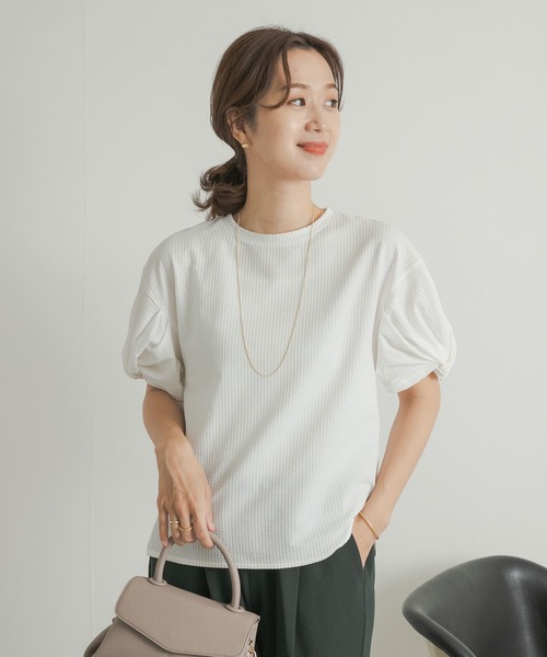 URBAN RESEARCH DOORS(アーバンリサーチドアーズ)の「ツイストスリーブプルオーバー(Tシャツ/カットソー・レディース・ネイビー/オフホワイト・MEDIUM)」の5枚目の写真