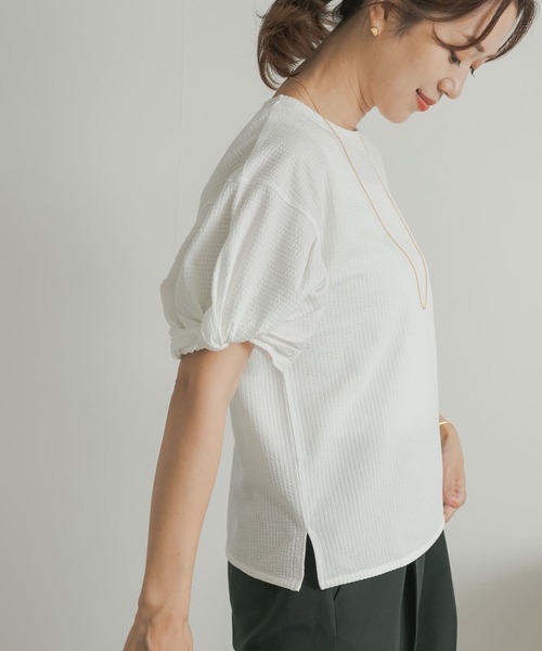 URBAN RESEARCH DOORS(アーバンリサーチドアーズ)の「ツイストスリーブプルオーバー(Tシャツ/カットソー・レディース・ネイビー/オフホワイト・MEDIUM)」の9枚目の写真