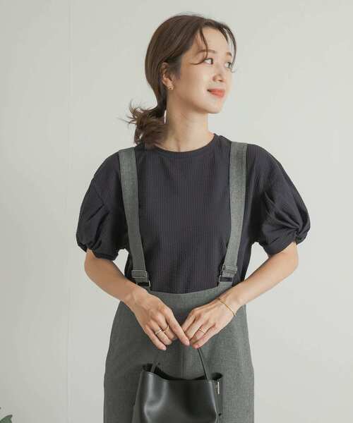 URBAN RESEARCH DOORS(アーバンリサーチドアーズ)の「ツイストスリーブプルオーバー(Tシャツ/カットソー・レディース・ネイビー/オフホワイト・MEDIUM)」の15枚目の写真