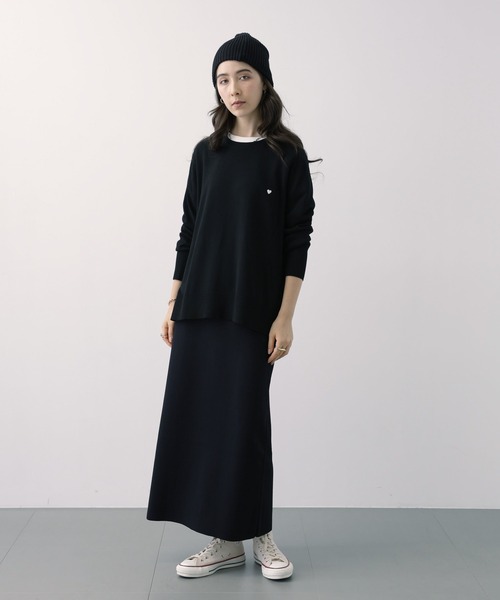 saloon（サルーン）の「SALOON(サルーン)/ニットIラインスカート【手洗い可】セットアップ可（スカート・レディース・ブラウン/ブラック・FREE）」の10枚目の写真