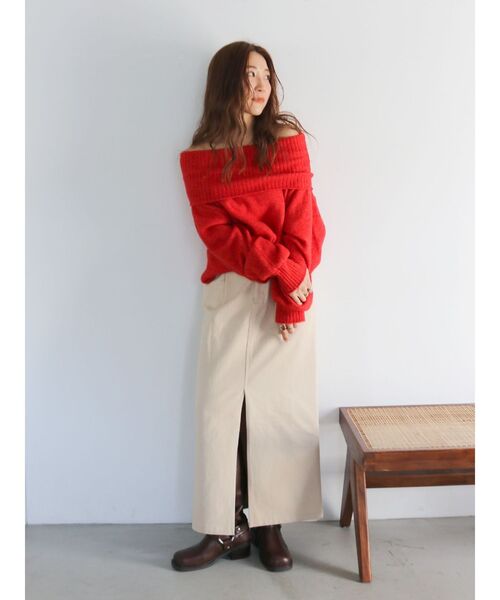Ungrid（アングリッド）の「オフショルルーズニット（ニット/セーター・レディース・ブラウン/レッド/グレー・FREE）」の10枚目の写真