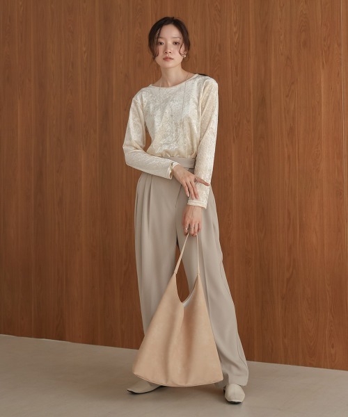 Bab（バブ）の「シャイニートライアングルBAG（トートバッグ・レディース・ベージュ/ブラック/シルバー・ONESIZE）」の12枚目の写真