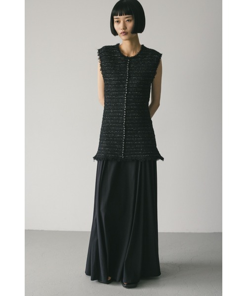 STYLEMIXER（スタイルミキサー）の「ツイードニットトップ（タンクトップ・レディース・アイボリー/ブラック/サックスブルー・FREE）」の17枚目の写真