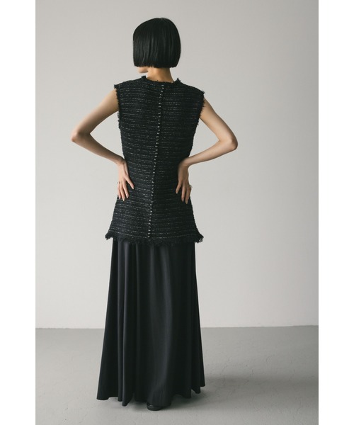 STYLEMIXER（スタイルミキサー）の「ツイードニットトップ（タンクトップ・レディース・アイボリー/ブラック/サックスブルー・FREE）」の19枚目の写真