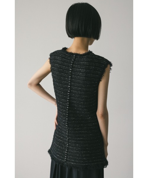 STYLEMIXER（スタイルミキサー）の「ツイードニットトップ（タンクトップ・レディース・アイボリー/ブラック/サックスブルー・FREE）」の21枚目の写真