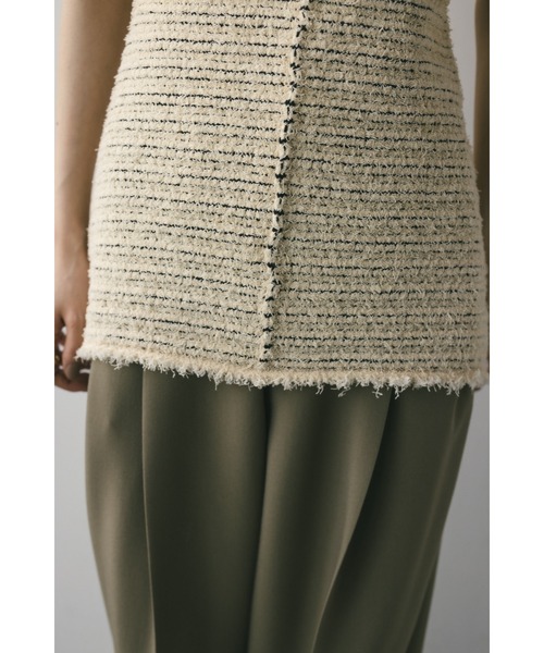 STYLEMIXER（スタイルミキサー）の「ツイードニットトップ（タンクトップ・レディース・アイボリー/ブラック/サックスブルー・FREE）」の12枚目の写真