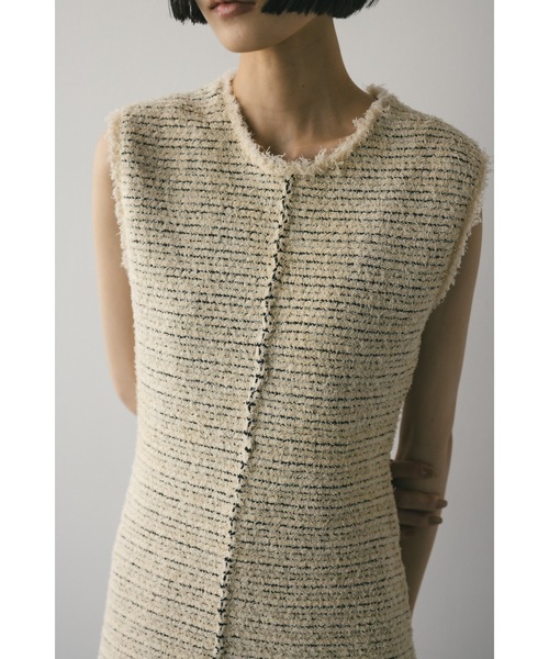 STYLEMIXER（スタイルミキサー）の「ツイードニットトップ（タンクトップ・レディース・アイボリー/ブラック/サックスブルー・FREE）」の13枚目の写真