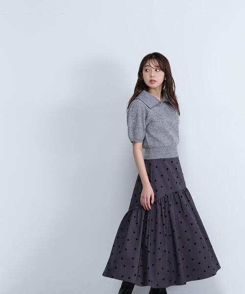 bibiy ドットフレアスカート NATURAL BEAUTY BASIC（ナチュラルビューティーベーシック）の