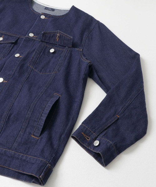 ITEMS URBANRESEARCH（アイテムズ アーバンリサーチ）の「Denim No Collar Jacket（デニムジャケット・メンズ・ネイビー/ブラック・MEDIUM/LARGE）」の21枚目の写真