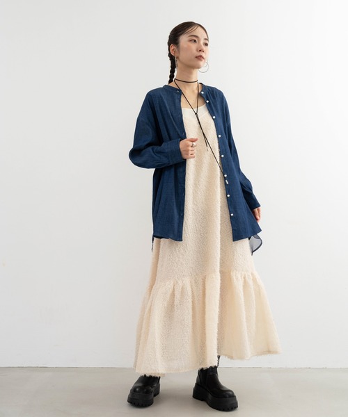 ANNA LUNA(アンナルナ)の「【ANNA LUNA】柔らかな着心地が魅力的なテンセルデニムチュニックブラウス(シャツ/ブラウス・レディース・ブルー/ネイビー・MEDIUM/LARGE)」の19枚目の写真